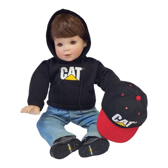 CAT Caterpillar Little Ryan Porcelain Doll 10" Vintage Farm Implement Collectibl - Picture 2 of 16